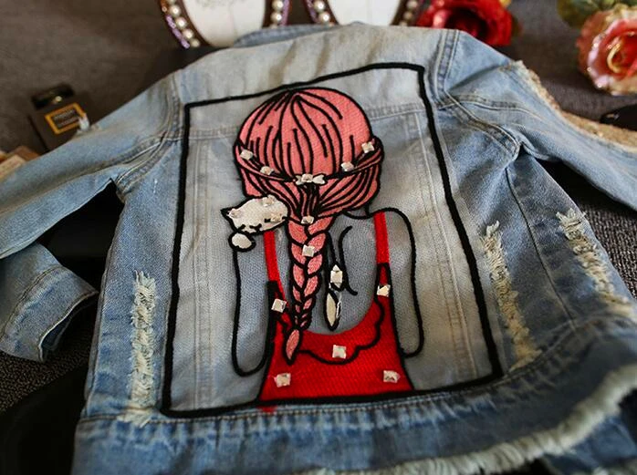 New 2017 Girl Jackets Girl's Denim Outercoat Children Outerwear Spring and Autumn Clothes Kids Jeans For 1-12T | Детская одежда и