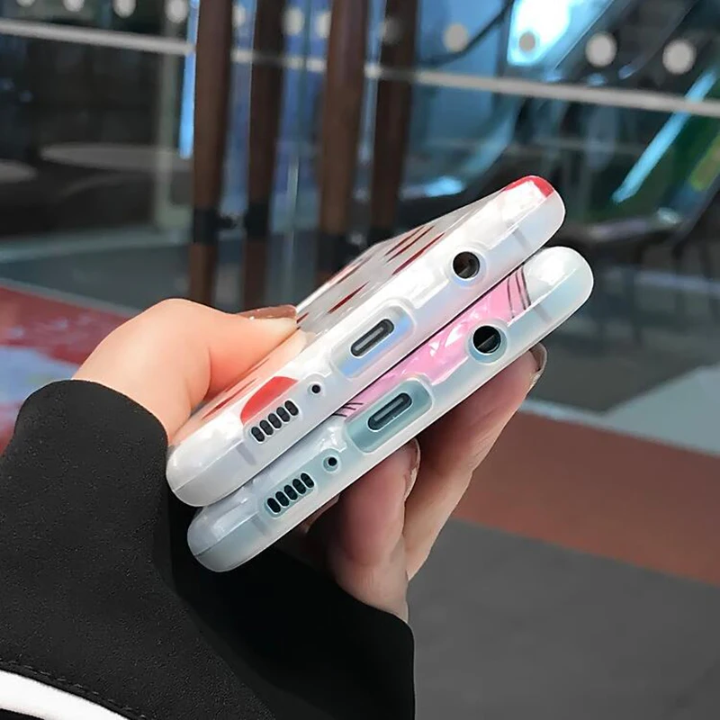 YHBBCASES для samsung Note 10, 8, 9, Модный чехол с раковиной для samsung Galaxy S10, 5G, S8, S9 Plus, мягкие чехлы с мультяшным сердцем