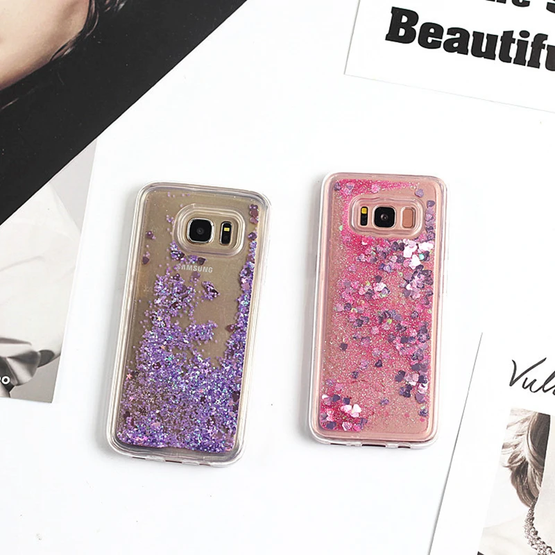 WMZSUCC Shining Quicksand Liquid Glitter Phone Case For Samsung Galaxy S6 Edge S7 S8 Note 3 4 5 |
