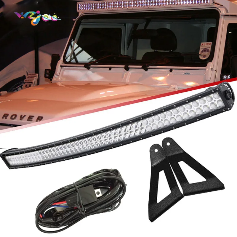 WZJOO 50 дюймов 288 Вт изогнутый светодиодный свет бар Offroad 12 В комбинированный луч с автомобильной крышей монтажные кронштейны для Jeep Cherokee XJ 1984-2001