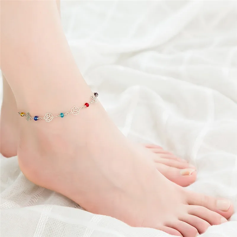 Амулетный браслет на лодыжку PINKSEE для женщин ажурный ножной с цепочкой