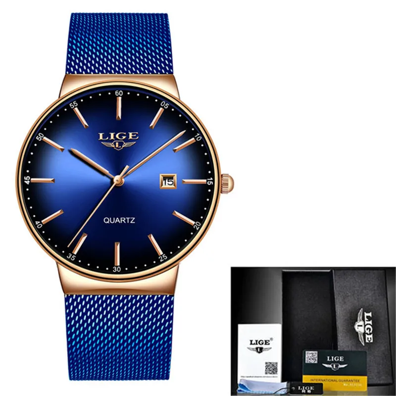 

LIGE Women Watches Top Luxury Brand Slim Waterproof Watch Women's Stainless Steel Casual Fashion Clock Robe femme Ladies Watch