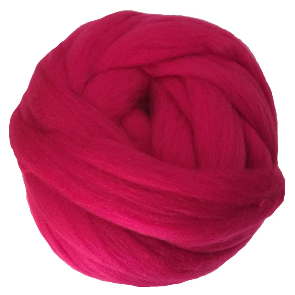 rose red Новое массивное вязаное одеяло, пряжа, супер мягкая, объемная, ровинг, шерсть мериноса, пряжа, альтернатива, одеяло, шарф, свитер, ручная вязка, пряжа 250 г - Цвет: rose red