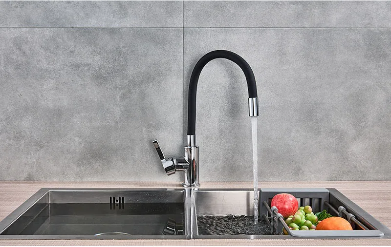 Green Black Pipe Kitchen Faucets Hot And Cold Water Faucets Chrome Basin Sink Tap Mixers Kitchen Faucet Deck Mounted