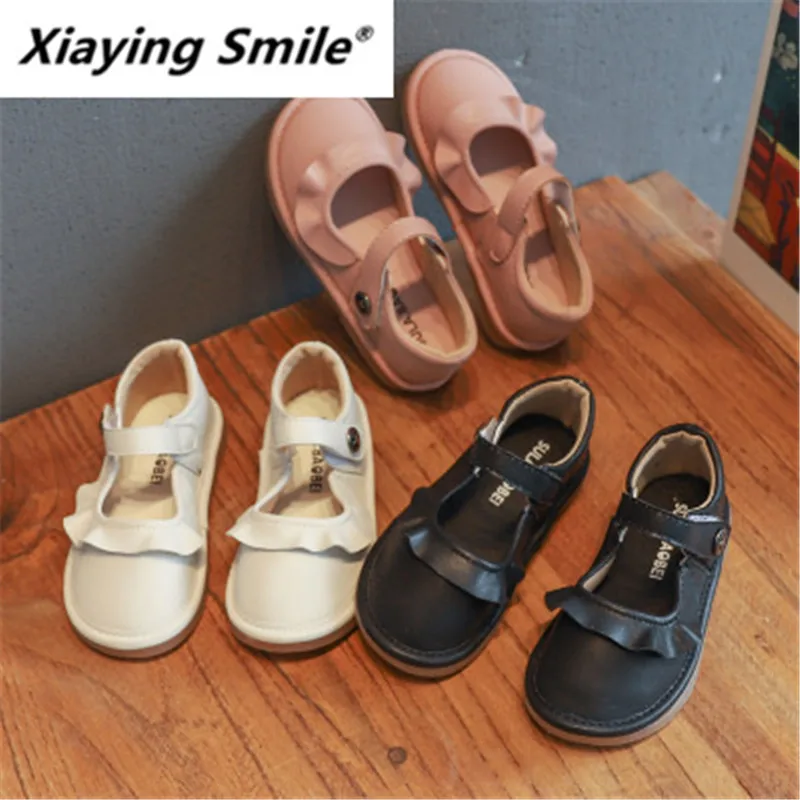 

Xiaying Smile Pure Lace Girl Shoes New Autumn 2019 Shallow Pu Leather Tendon Single Shoe Princess Shoes