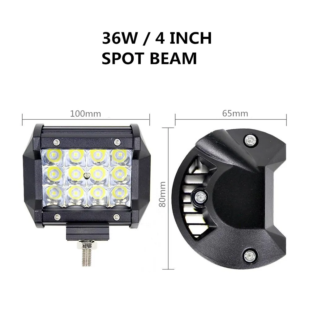 36W 4inch Spot 4, 5, 7, 8, 15 20 23 28 33 дюйма внедорожный светодиодный светильник баров комбо балка светодиодный автомобиль Подсветка для грузовиков, внедорожников, квадроциклов, наводненных грузовых автомобилей 4x4 4WD 12V 24V - Цвет: 36W 4inch Spot