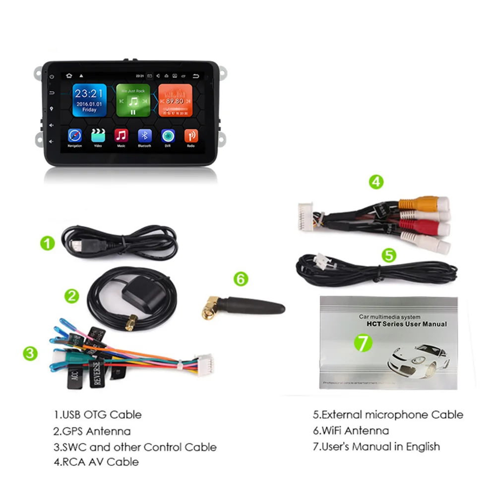 Eunavi 2 Din 8 дюймов Android 9 0 автомобильный dvd плеер для VW/POLO/PASSAT/Golf/Bora/Skoda/Octavia/Seat Wifi GPS Navi