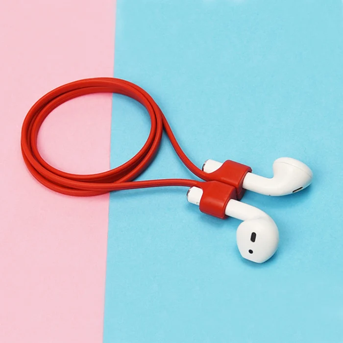 Магнитный силиконовый Заушник для Apple Airpods 2 анти-потеря веревки Защитный Мягкий многоцветный шнур беспроводной наушник - Цвет: red