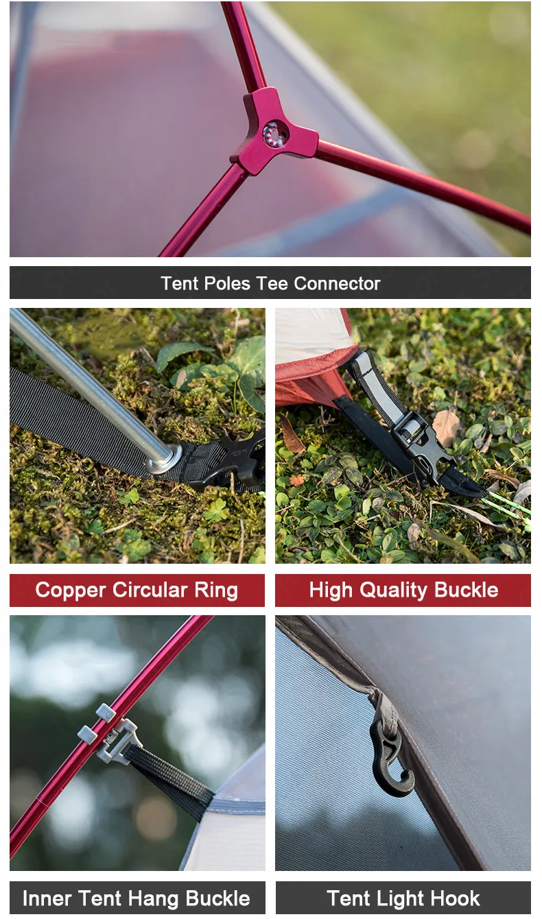Naturehike палатка обновления CloudUp серии 2 человек 20D силиконовый двухслойный алюминиевый полюс Сверхлегкий Палатка NH17T001-T