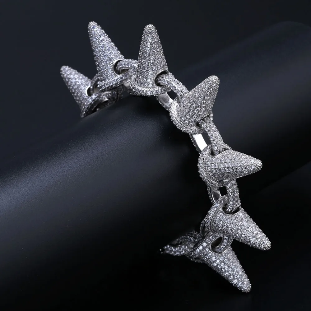 GUCY Iced Out тяжелый панк заклепки хип хоп Браслет Bling кубический циркон мужские очаровательные шипы браслеты золотой серебряный цвет Рождественский подарок