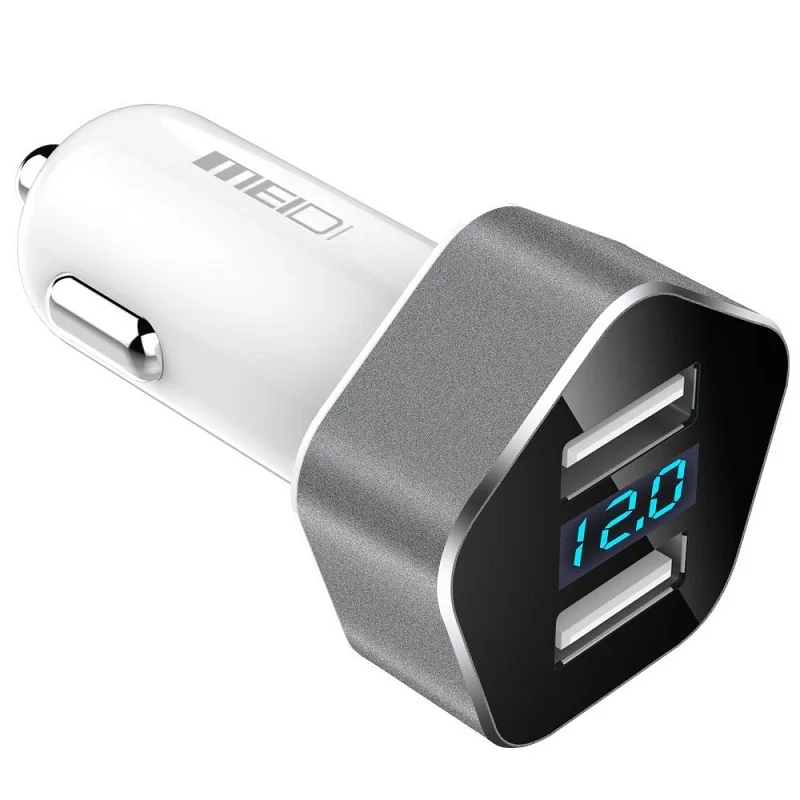 Зарядное устройство MEIDI USB автомобильное зарядное с двойным цифровым