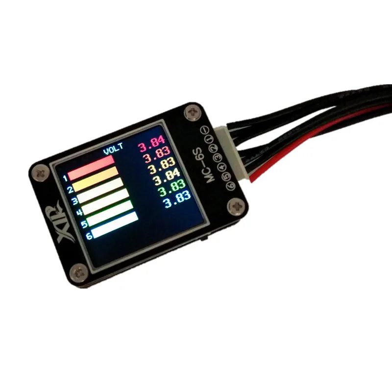Lipo Voltmeter Digital Battery Capacity Checker Voltage Tester MC-6S 1-6S Color Screen Electric Display Receiver Signal Test
