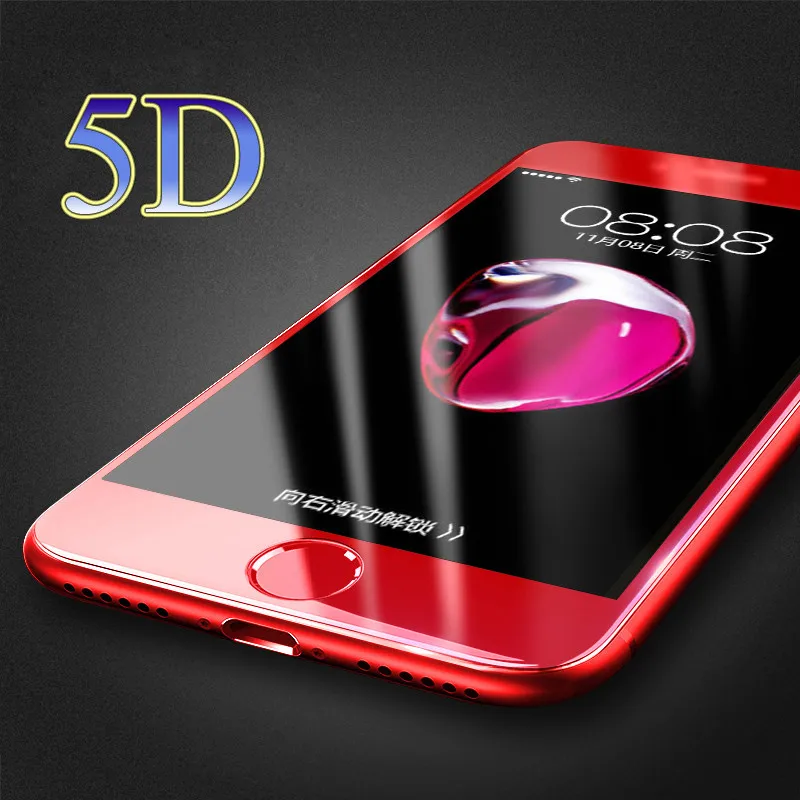 Полноэкранный чехол 5D (3nd Gen 3D 2nd 4D) закаленное стекло для iPhone 6 6S 7 Plus NFH защитная