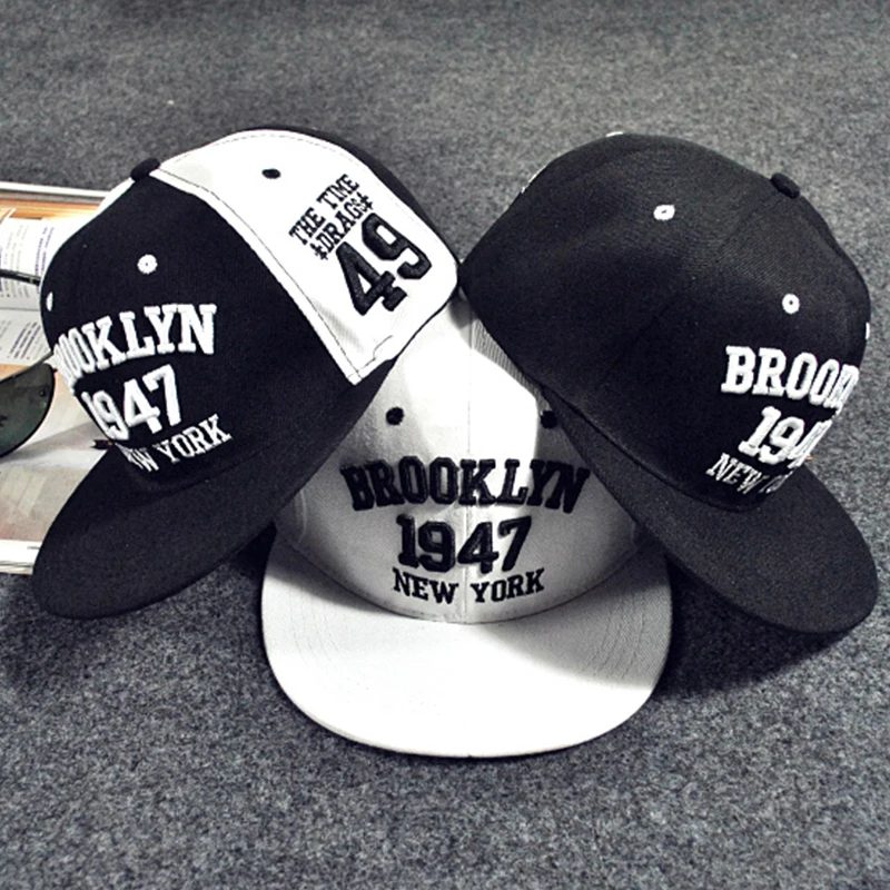 1947 бруклин Нью ЙОРК Бейсболки Хип Хоп Snapbacks Мода PU Кожа Адвокат свободы Полный