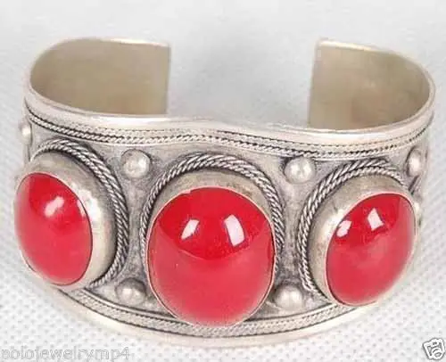 Оптовая цена 16new ^ ювелирное изделие в стиле архаизмы Тибета три красных нефрита