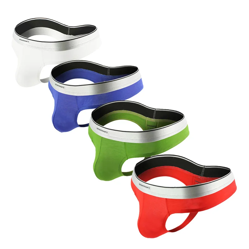 Мужские стринги 4 шт./лот сексуальное мужское нижнее белье с карманом для пениса