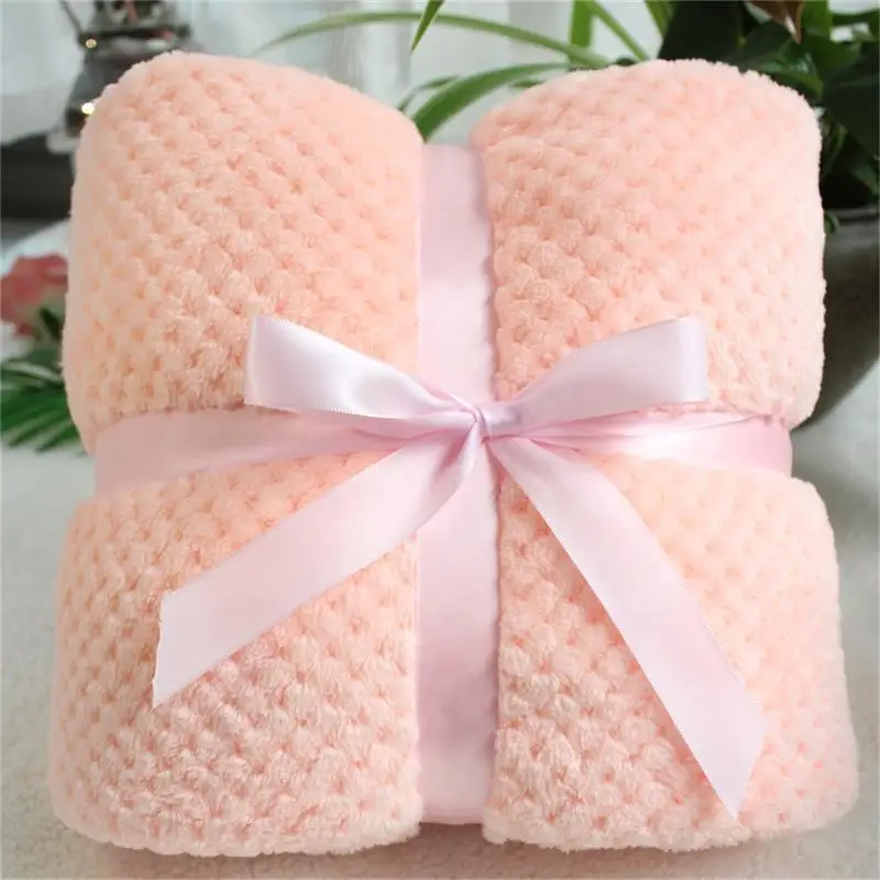 orange Pink 80X120cm 70X100 см 3D пушистый ананас зерна фланель розовый уютный фото позирует детское одеяло зима ребенок малыш постельные принадлежности одеяло ПЭТ одеяло - Цвет: orange Pink 80X120cm