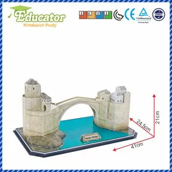 3dpuzzle World Famous Architecture модель Mostar bridge 3D игра головоломка для взрослых в боснийском и