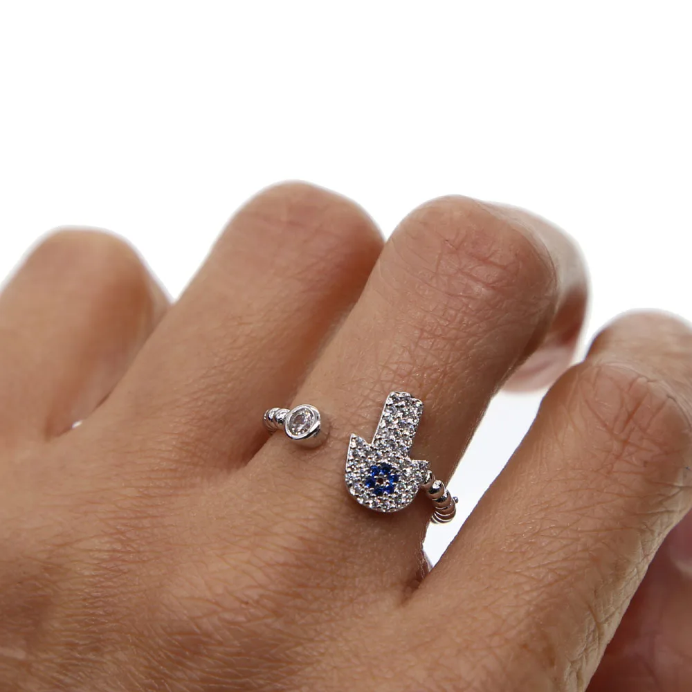 Новинка 2019 кольцо открытого размера с фианитом регулируемое для женщин винтом