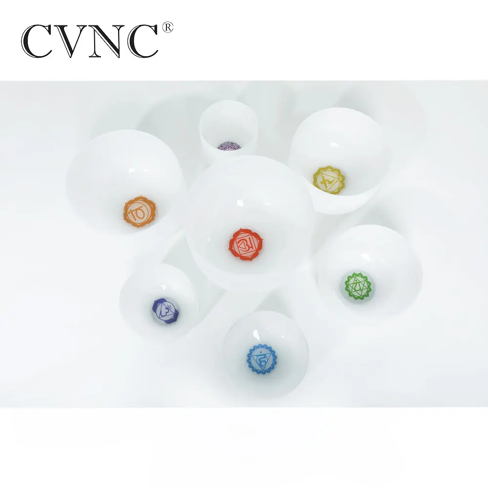CVNC Chakra настроенный CDEFGABC набор из 8 шт. все &quotматовый кварцевый кристалл поющие