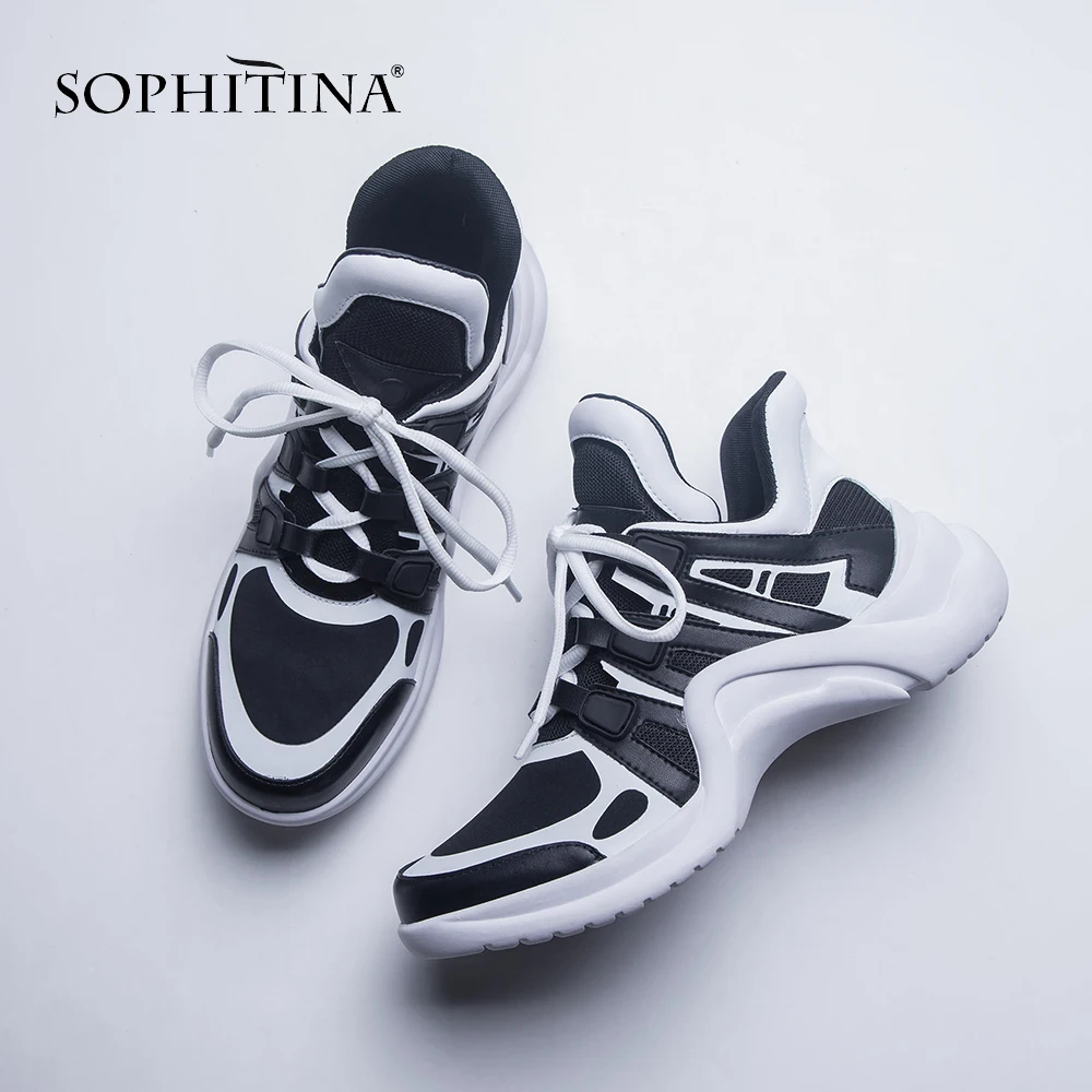 SOPHITINA/стильные женские кроссовки с круглым носком Повседневная обувь для