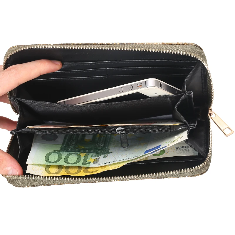 Женский кошелек из змеиной кожи длинный супер высокое качество сумка для денег