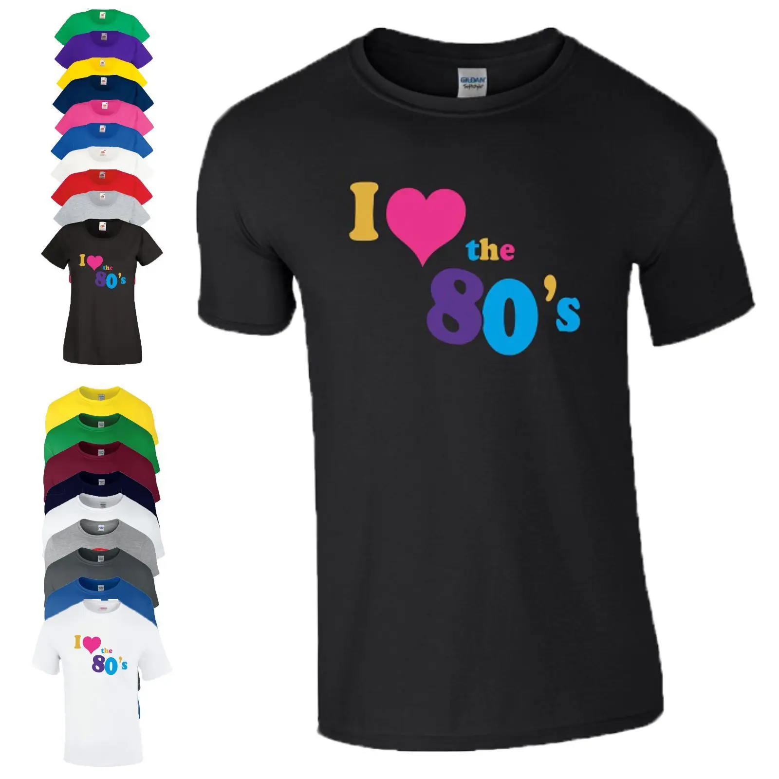 Футболка с надписью I Love 80's модель 80 s нарядное платье подарок на вечеринку