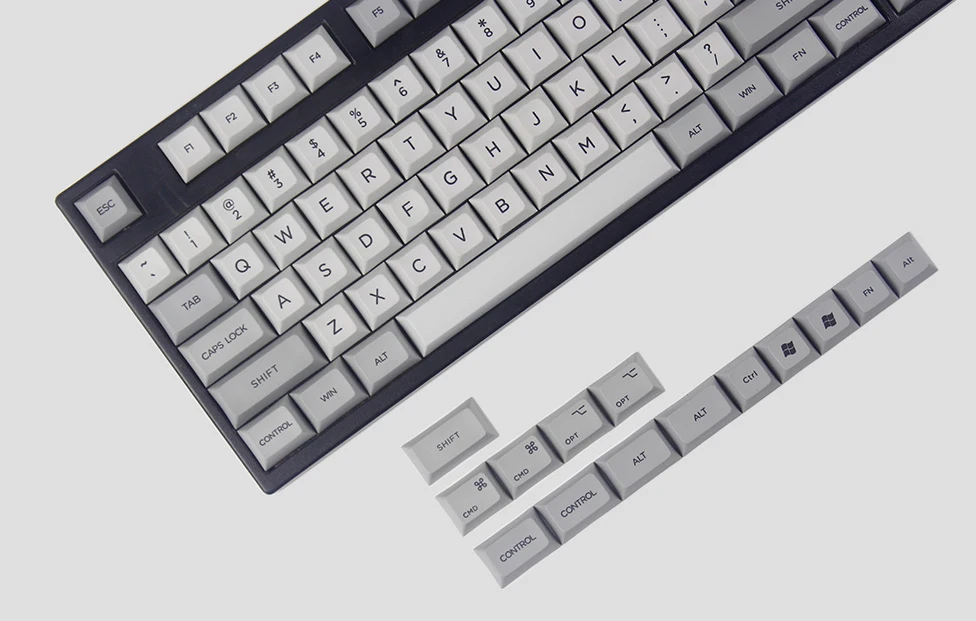 DSA серый и молочный keycap Dye-subbed 122 клавиш в комплекте MAC ISO WIN для Механическая клавиатура cherry mx