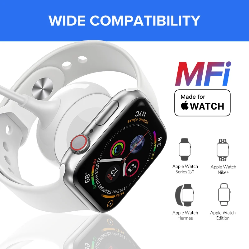 Ugreen зарядное устройство для Apple Watch MFi Беспроводной Магнитный зарядный usb кабель 1