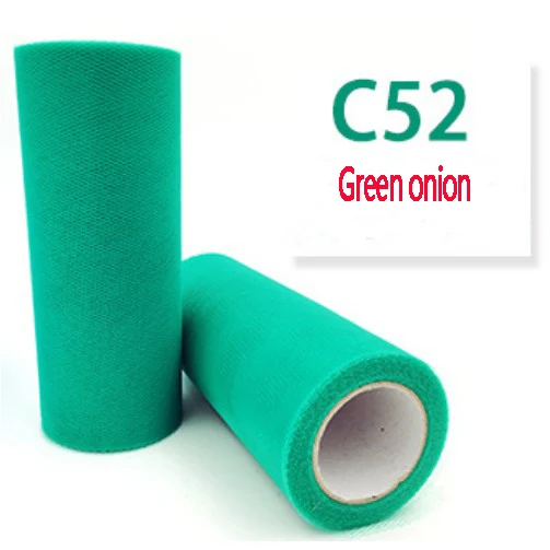 C52 Green onion Тюль в рулоне(22 м/рулон), 15 см, тюль из органзы с кристаллами, рулон, юбка-пачка, мягкая, для свадьбы, Рождества, дня рождения, вечеринки, для детей - Цвет: C52 Green onion