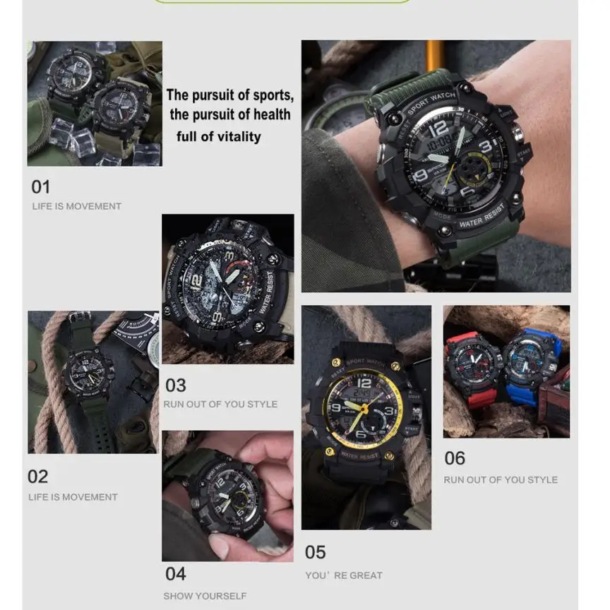 SANDA топ бренды Роскошные красочные модные часы мужские водонепроницаемые