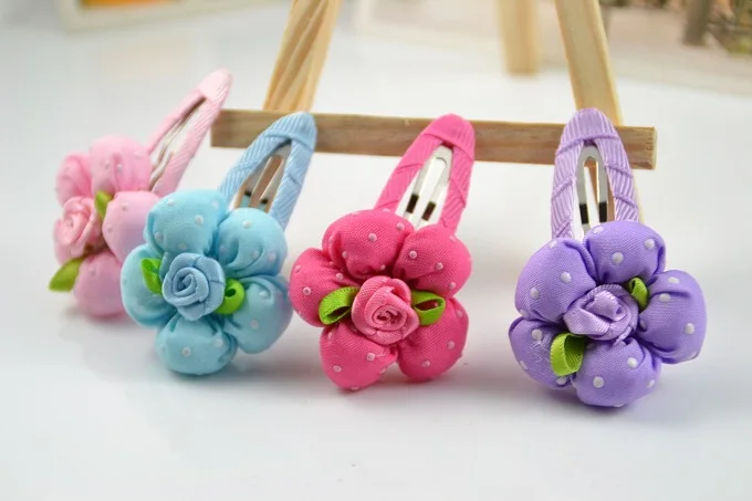 Новинка детская заколка для волос в горошек с милыми розами тканевый головной