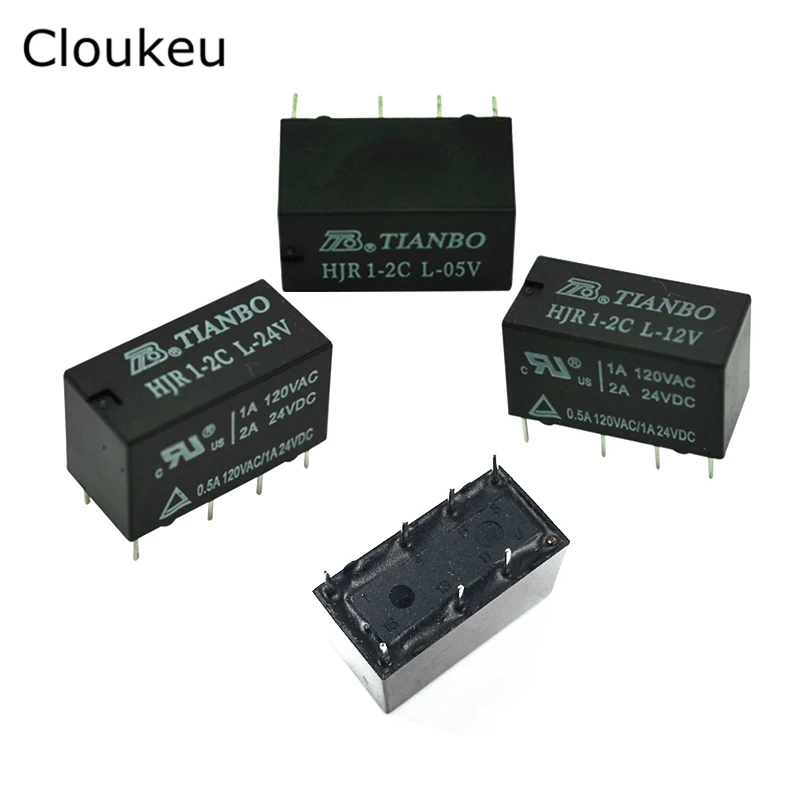 

Реле DIP8 HJR1-2C-L- 05V 12V 24V 2A, 100 шт.