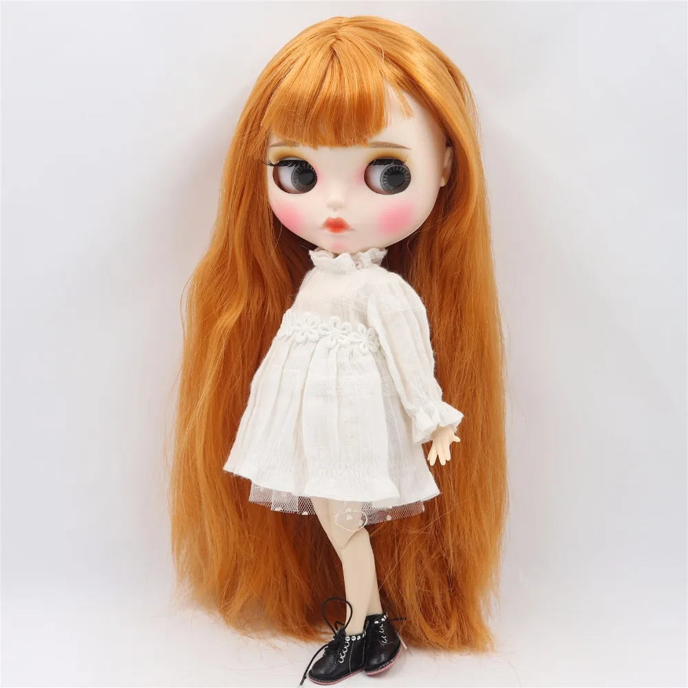 Фабрика blyth кукла 1/6 bjd белая кожа соединение тела оранжевые волосы матовый лицо резные губы с бровью, индивидуальные лица, жирные волосы