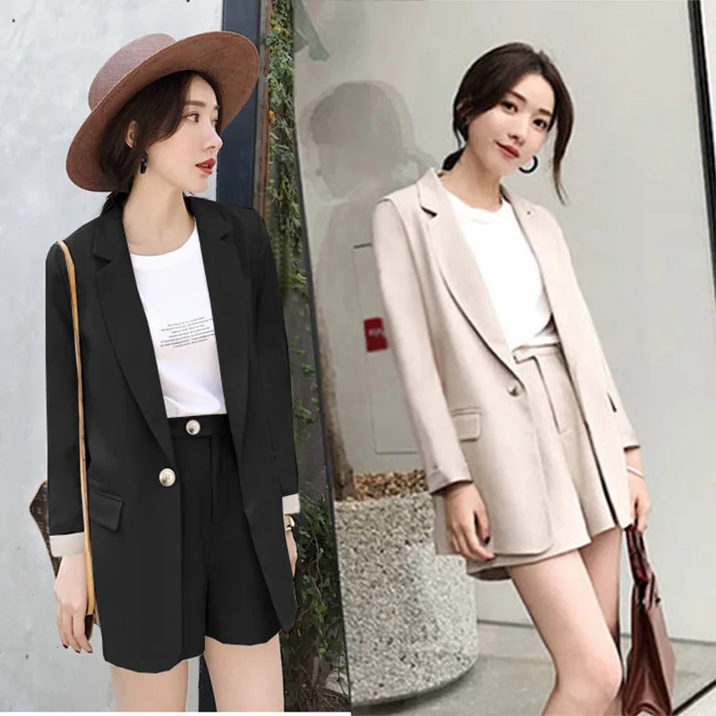 Женский костюм двойка маленький черный корейский 2019|Спортивные костюмы| |