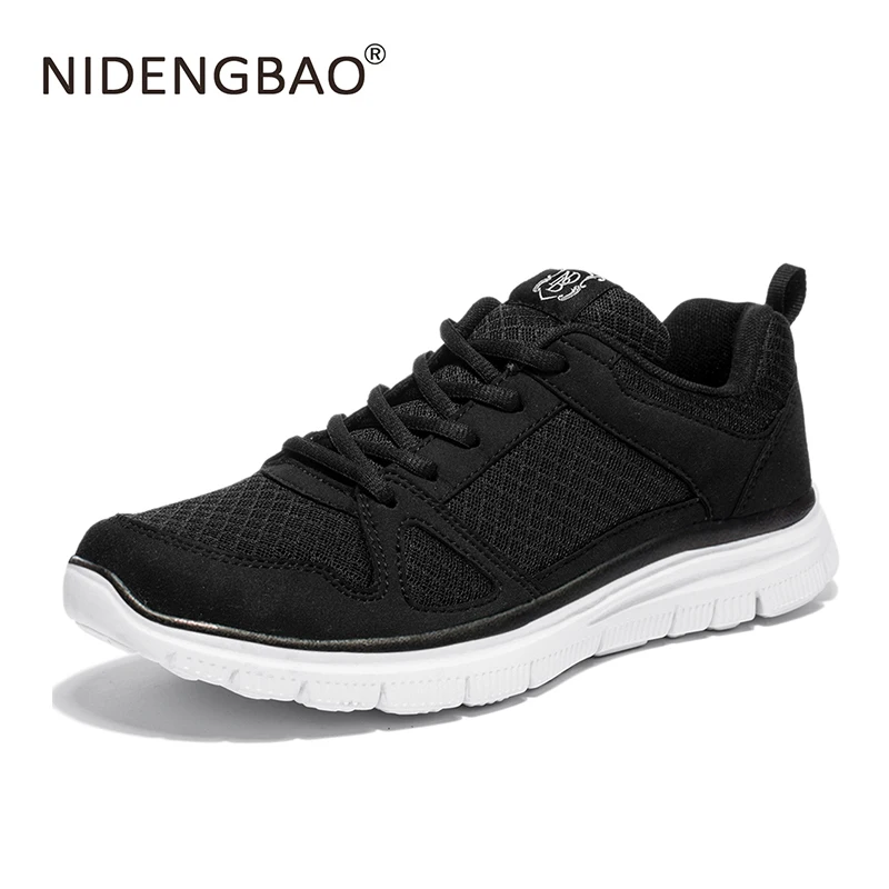NIDENGBAO Running Shoes Sneakers Plug Size for Men Mesh Breathable Super Lightweight Sneakers Footwear Outdoor Athletic Shoes