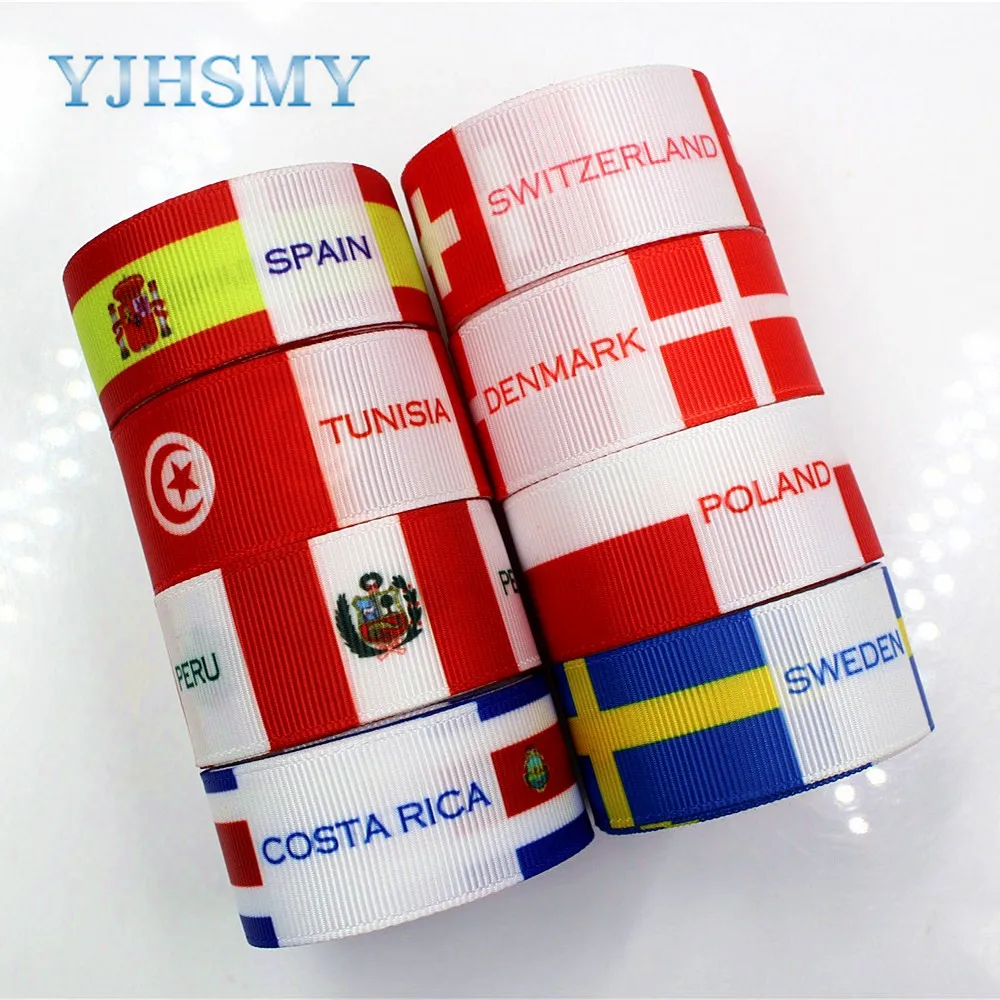 

YJHSMY D-18111-101,25 мм, 5 ярдов, серия с национальным флагом, термотрансферные печатные корсажные ленты, материалы для ручной работы «сделай сам»