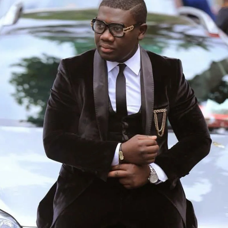 Новое поступление из вельветина для женихов Для мужчин Свадебный костюм в стиле