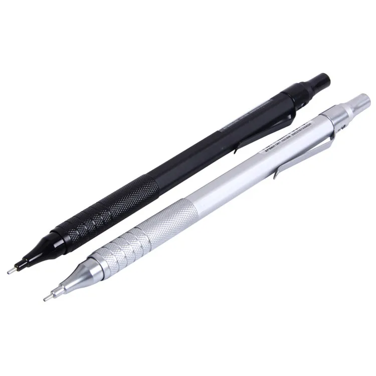 

Automatic Drafting Pencil, Metal Mechanical Pencil 0.5mm Lead Size, Brushed Metal Barrel, 1 Each