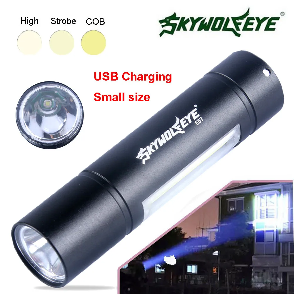 Мини XPE + SMD 3 режима Usb Перезаряжаемый светодиодный фонарик яркий для 14500 наружного