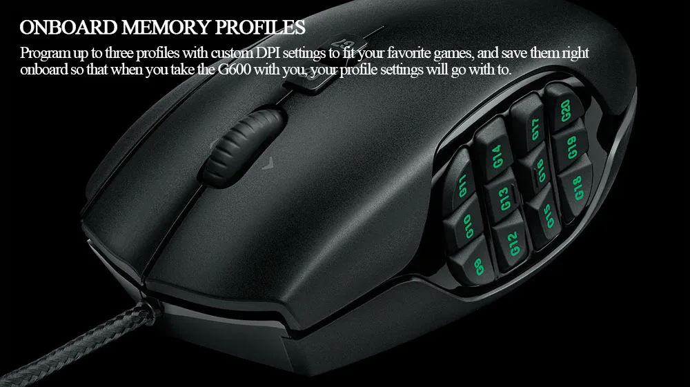 Игровая мышь logitech G600 MMO проводная мышь от logitech с 8200 dpi Opticali Подлинная для overwatch DOTA PUBG для мыши геймера