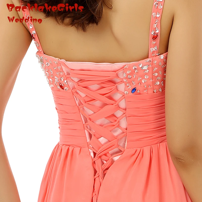 Новое Прибытие Длиной до пола 2017 Милая Элегантный Шифон Кристалл Бисером на