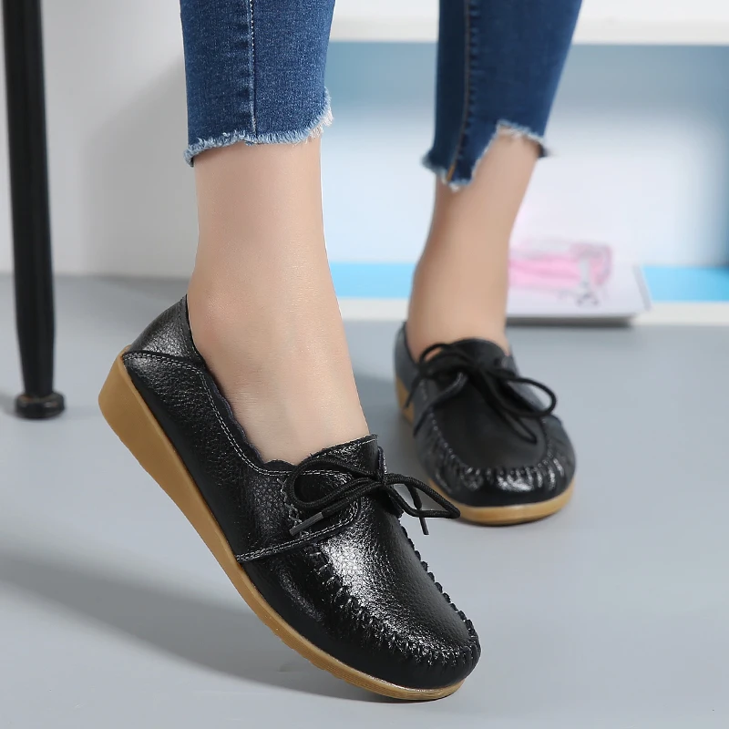 BeckyWalk/весенние женские лоферы; женская обувь из натуральной кожи на плоской подошве; прогулочная Обувь На Шнуровке; женские туфли-оксфорды на плоской подошве для женщин; WSH2708