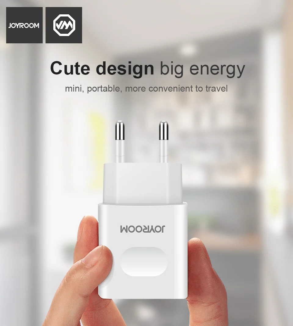Joyroom 5V2A зарядное устройство для телефона быстрое дорожное настенное зарядное usb-устройство адаптер питания для iPhone samsung huawei Android EU зарядное устройство+ кабель