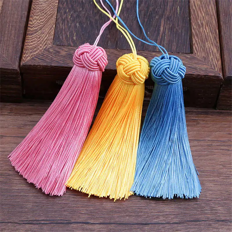 DoreenBeads 1 шт. одноцветные кисточки против морщин ручной работы ключ шторы с кисточкой одежды Домашний текстиль закладки украшения 9 см длинные
