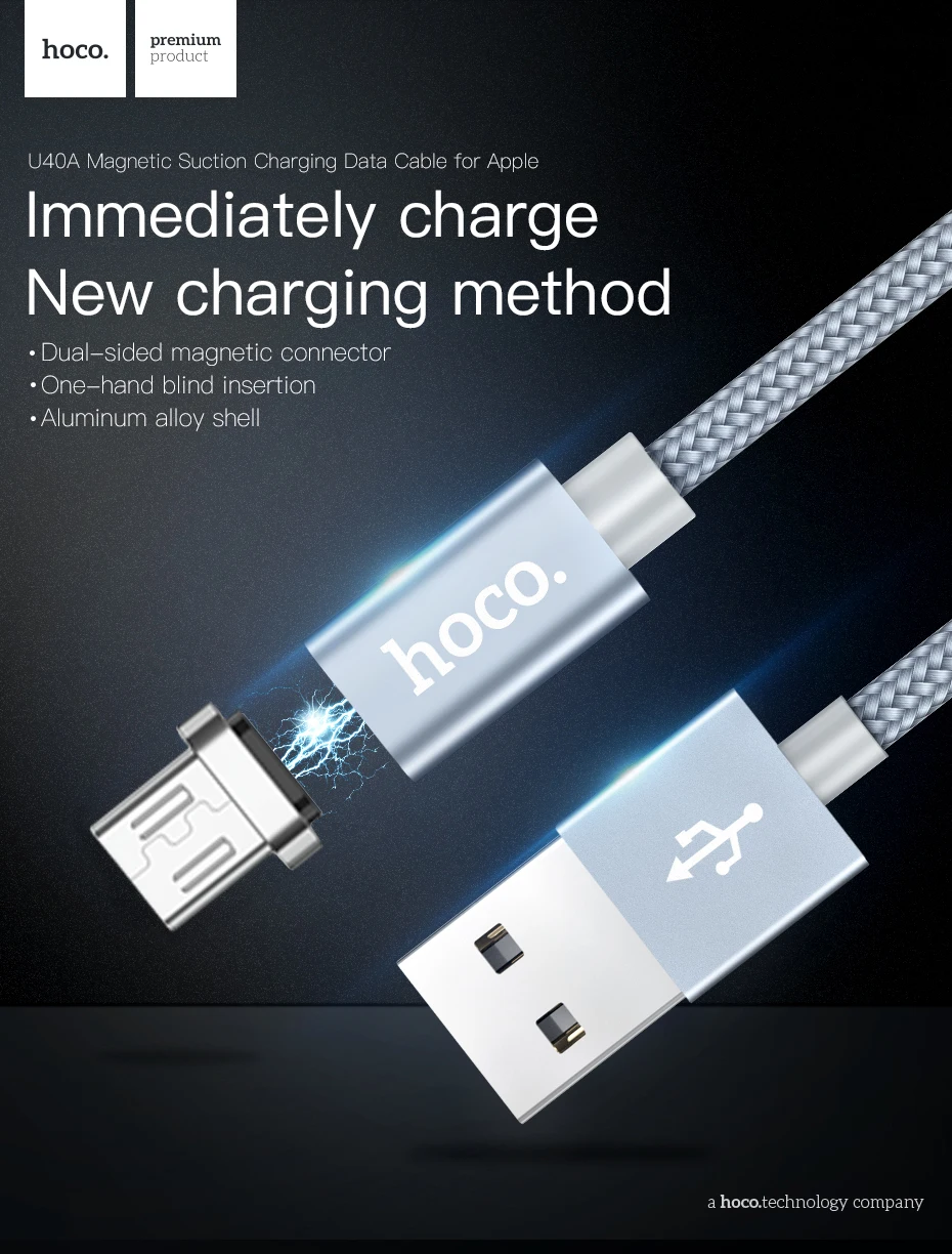 HOCO Магнитный зарядный кабель 2A Micro USB быстрая зарядка кабель для samsung Xiaomi Мобильный телефон QC3.0 Магнитный штекер зарядное устройство провод