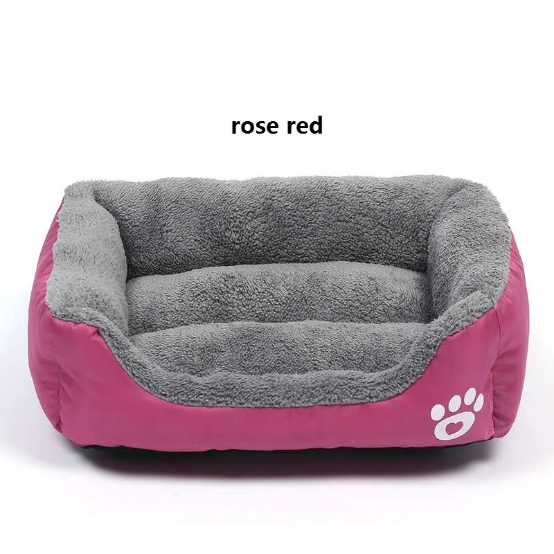 rose red S-3XL, 7 цветов, общий домик для домашних животных, конфетная квадратная подушка для собак, охлаждающий коврик для собак, чтобы спать в удобной кровати для домашних животных - Цвет: rose red