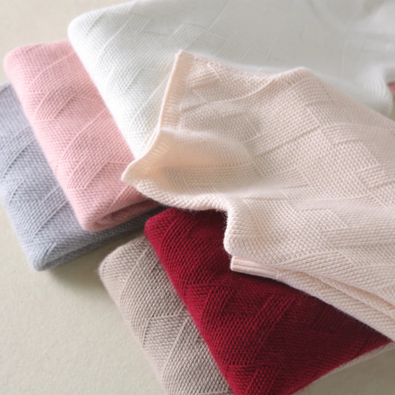 Женский вязаный кашемировый свитер с высоким воротником зимний теплый длинный