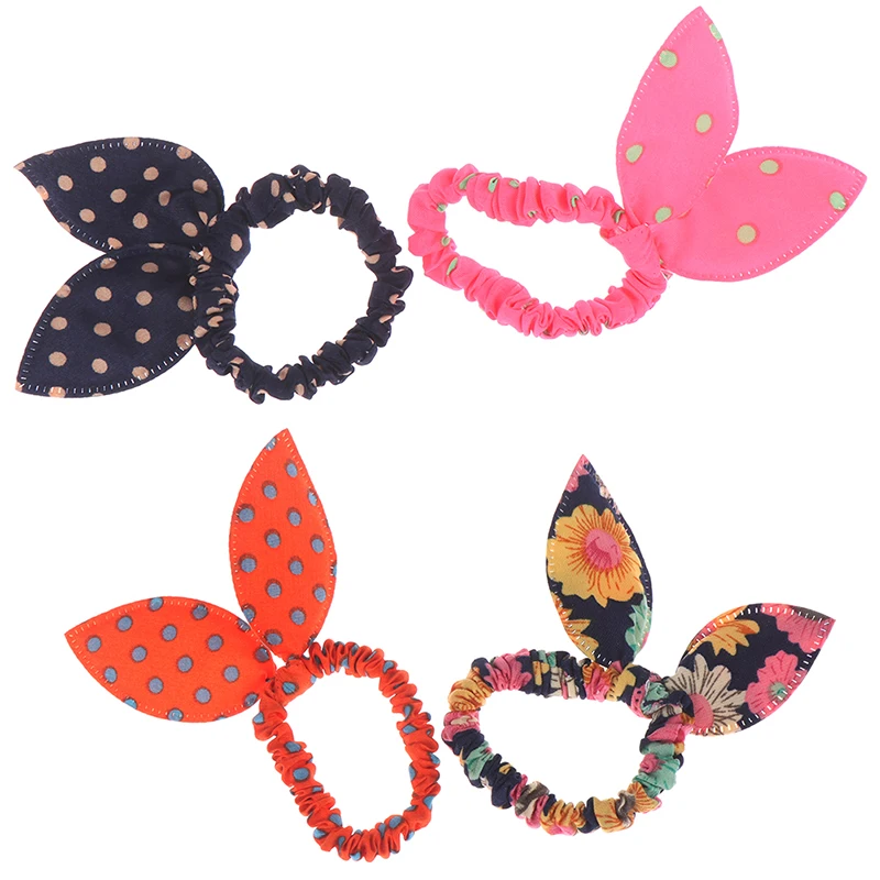 10Pcs Girls hair band mix styles bowknot rabbit ears elastic hair ropes