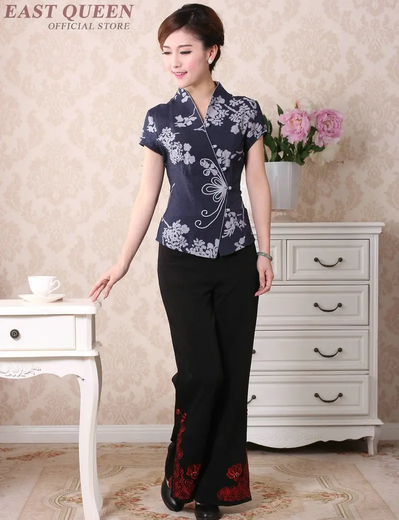 Традиционная китайская одежда для женщин cheongsam Топ воротник стойка Женские топы и блузки Восточная китайская одежда FF1011